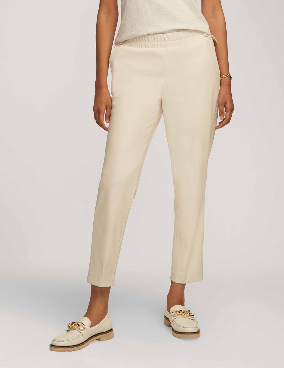 Pantalons Anne Klein Vegan Cuir Pull On Cinched Taille Slim Ankle   | TXE-4988302